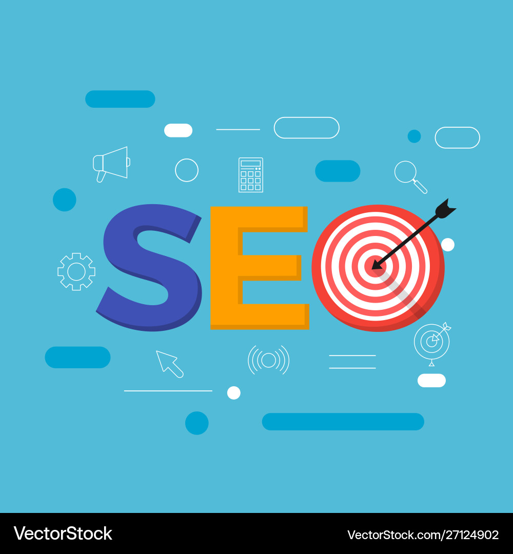 Flat design concept seo search engine optimize Flat design concept seo search engine optimize vector image