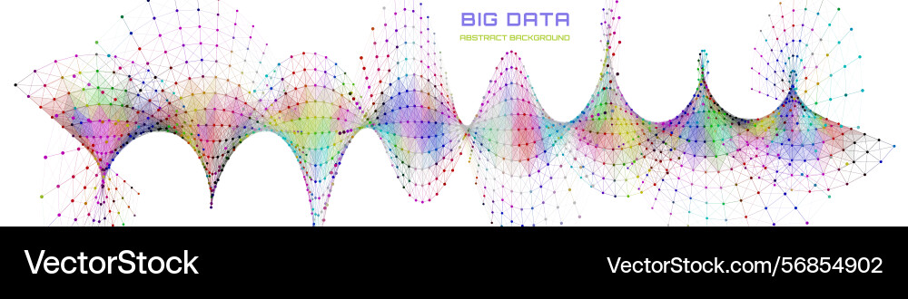 Futuristic background helix grid from dots data vector image
