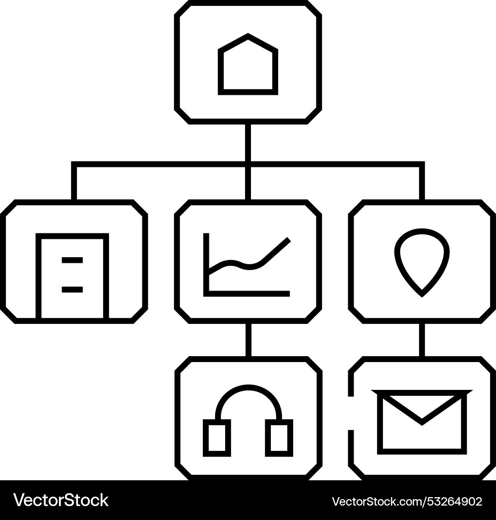 Informationsarchitektur ux ui design line icon Informationsarchitektur ux ui design line icon vektorbild