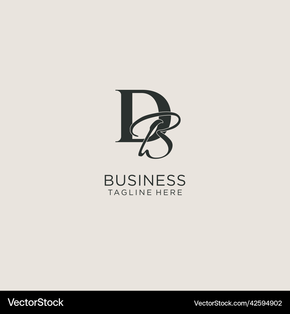 Initials db letter monogram with elegant luxury vector image