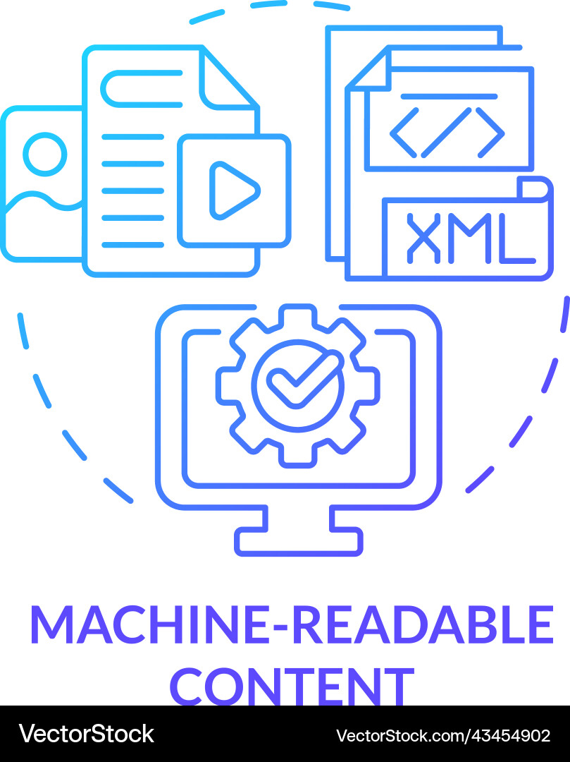 Machine readable content blue gradient concept Machine readable content blue gradient concept vector image