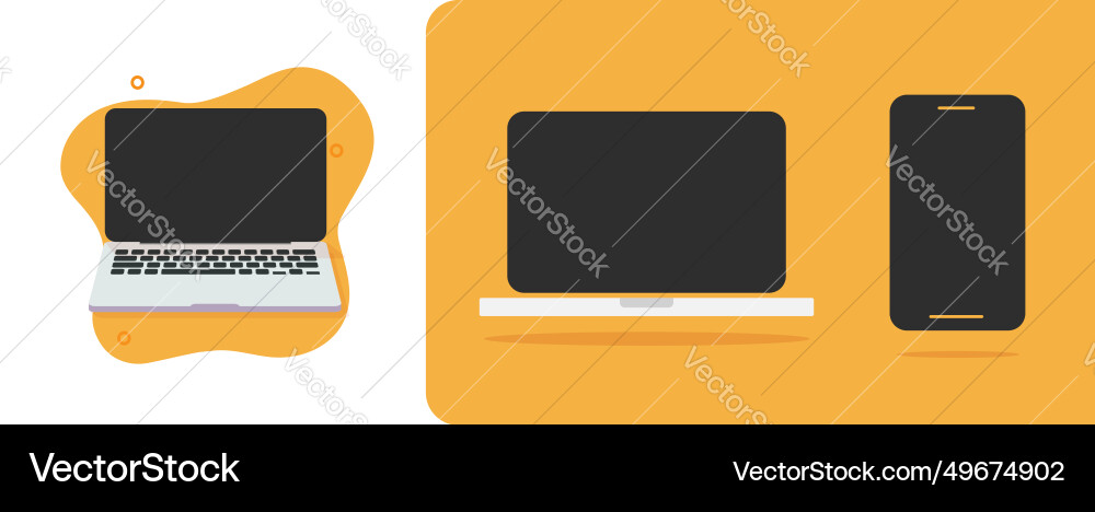 Modern Blank Computer Screens vector image
