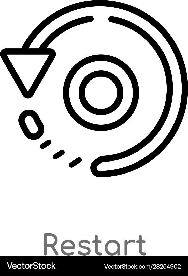 Outline restart icon isolated black simple line vector image