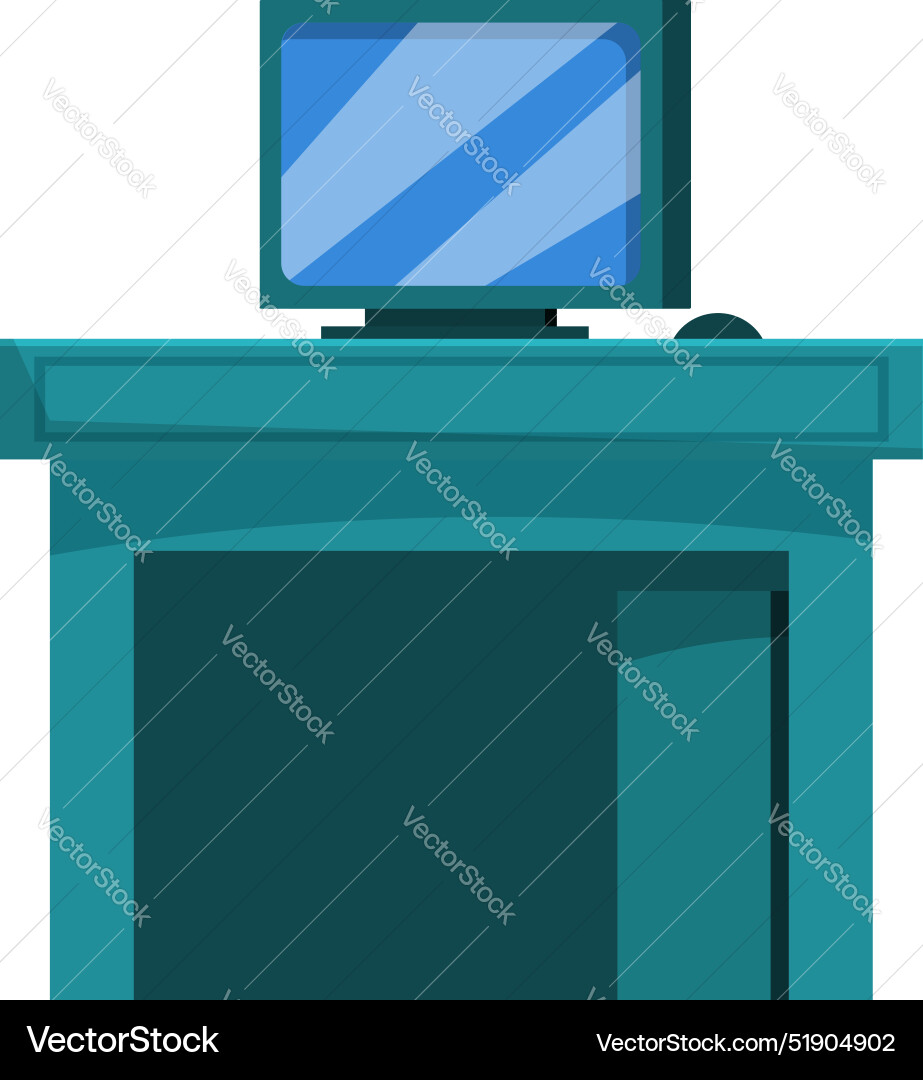 Reception desk with computer showing empty check Reception desk with computer showing empty check vector image