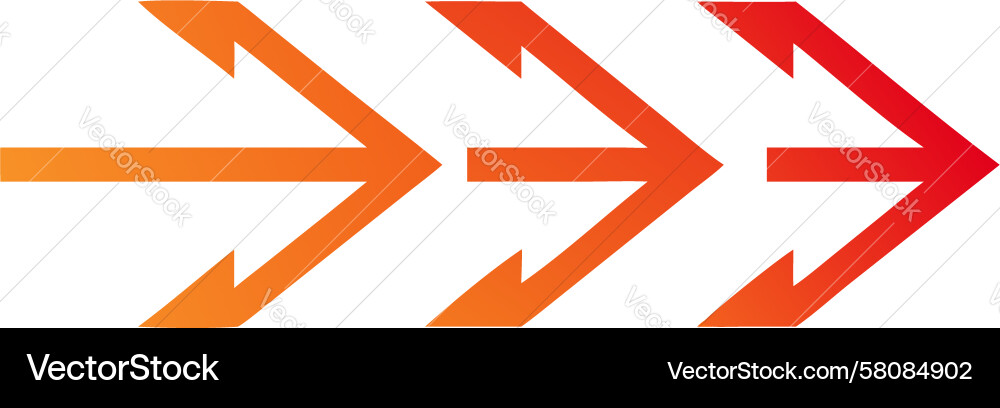 Right-Pointing Arrows - Progress Icon Vector Image