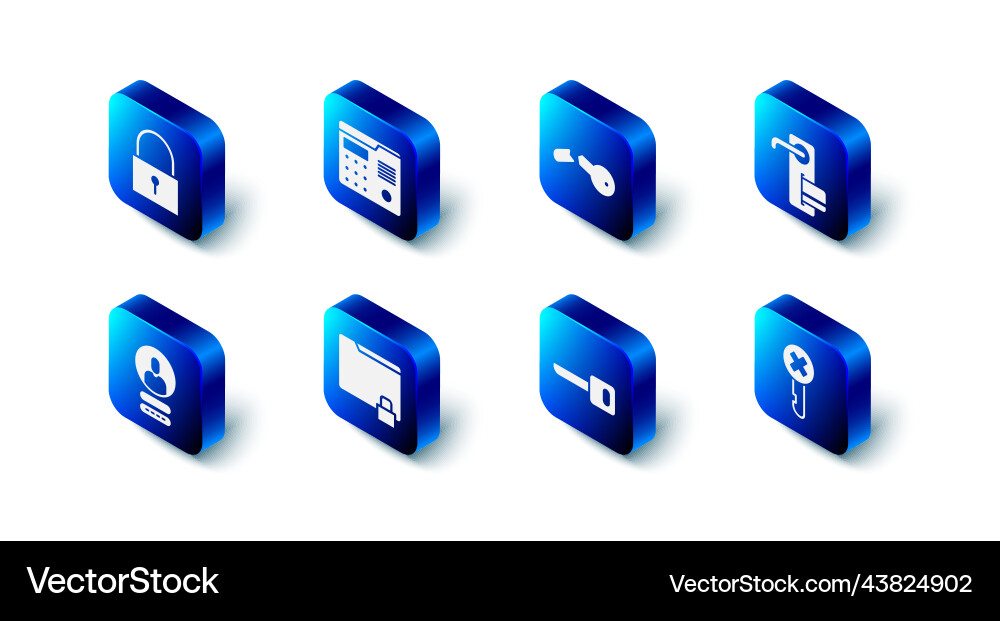 Set house intercom system broken key digital Vector Image