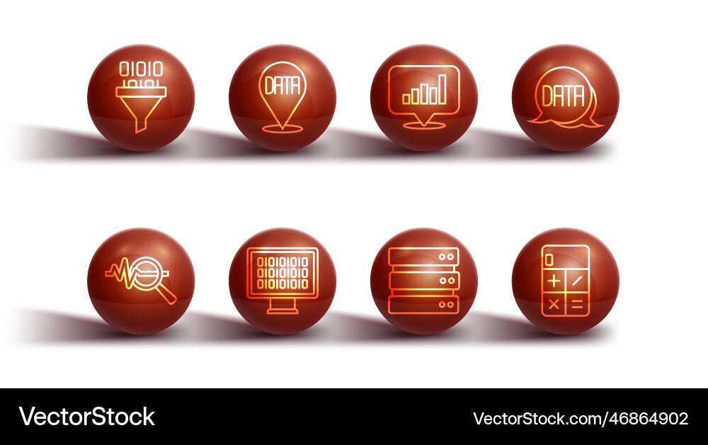 Set line binary code search data analysis Set line binary code search data analysis vector image