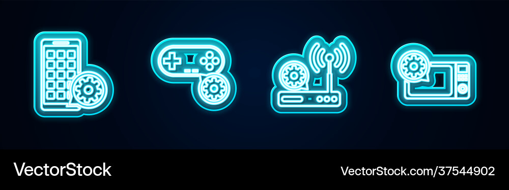 Set line mobile apps setting gamepad router Set line mobile apps setting gamepad router vector image