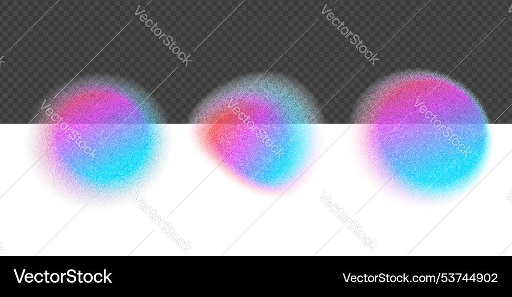 Set of vivid color circle gradient blobs Set of vivid color circle gradient blobs vector image