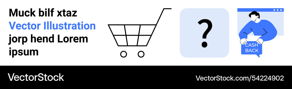 Shopping cart question mark and cashback reward Vector Image