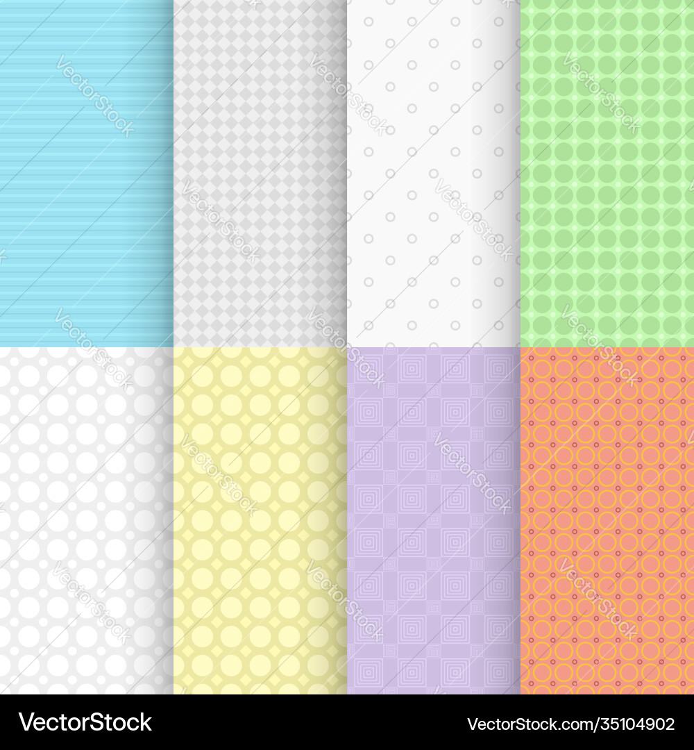 Simple vintage seamless patterns backs in set Simple vintage seamless patterns backs in set vector image