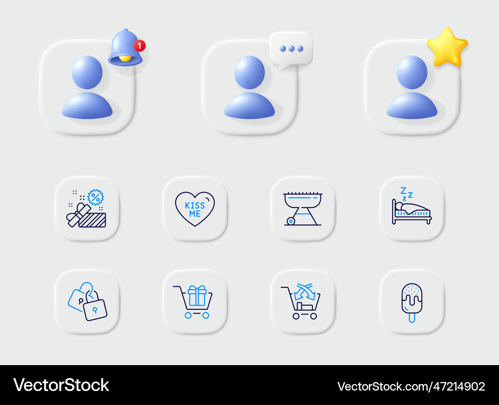 Sleep locks and cross sell line icons for web Sleep locks and cross sell line icons for web Vector Image