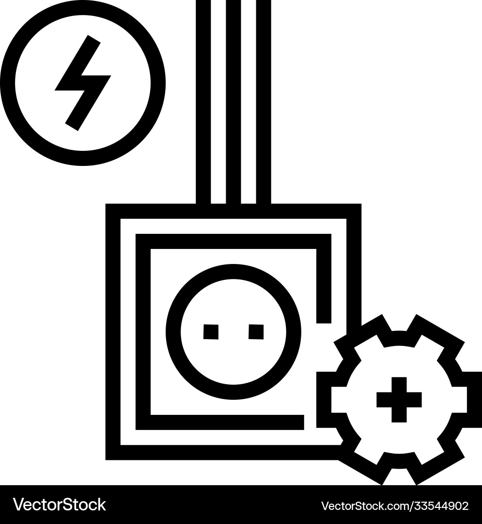 Socket installation line icon Vector Image