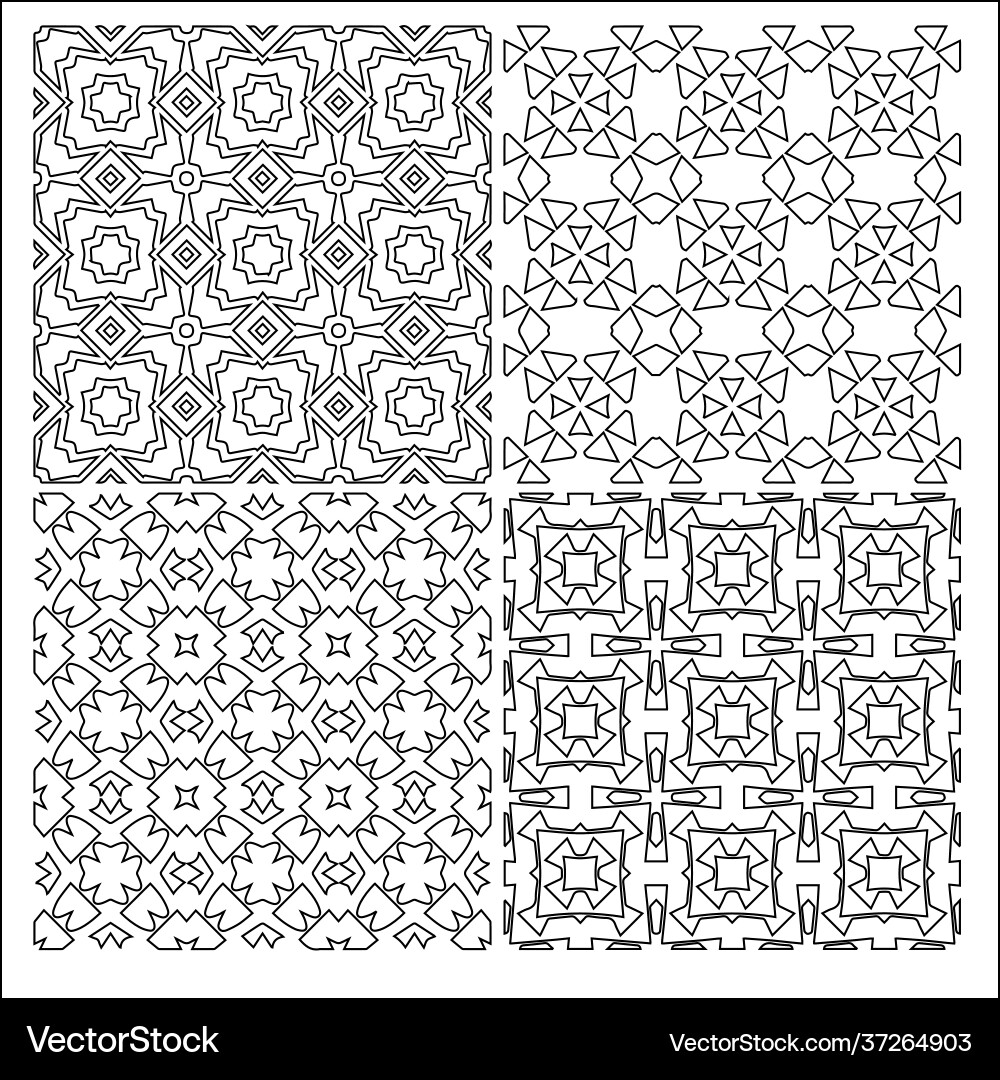 4 universal different geometric seamless patterns 4 universal different geometric seamless patterns vector image