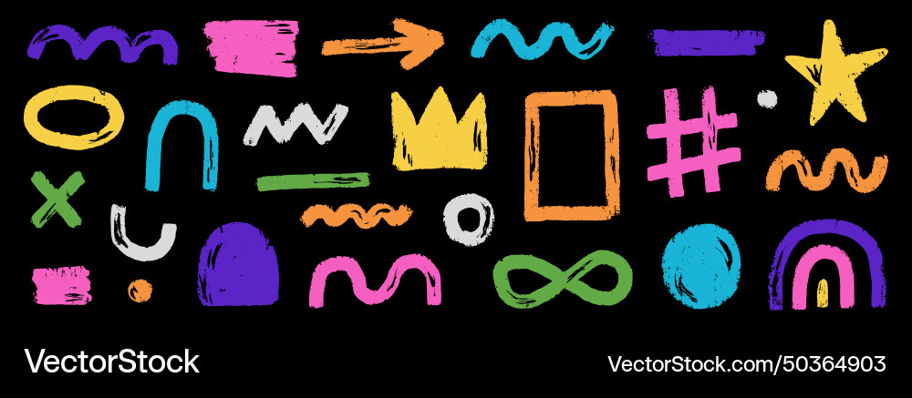 Abstract element shape set color graphic modern vector image