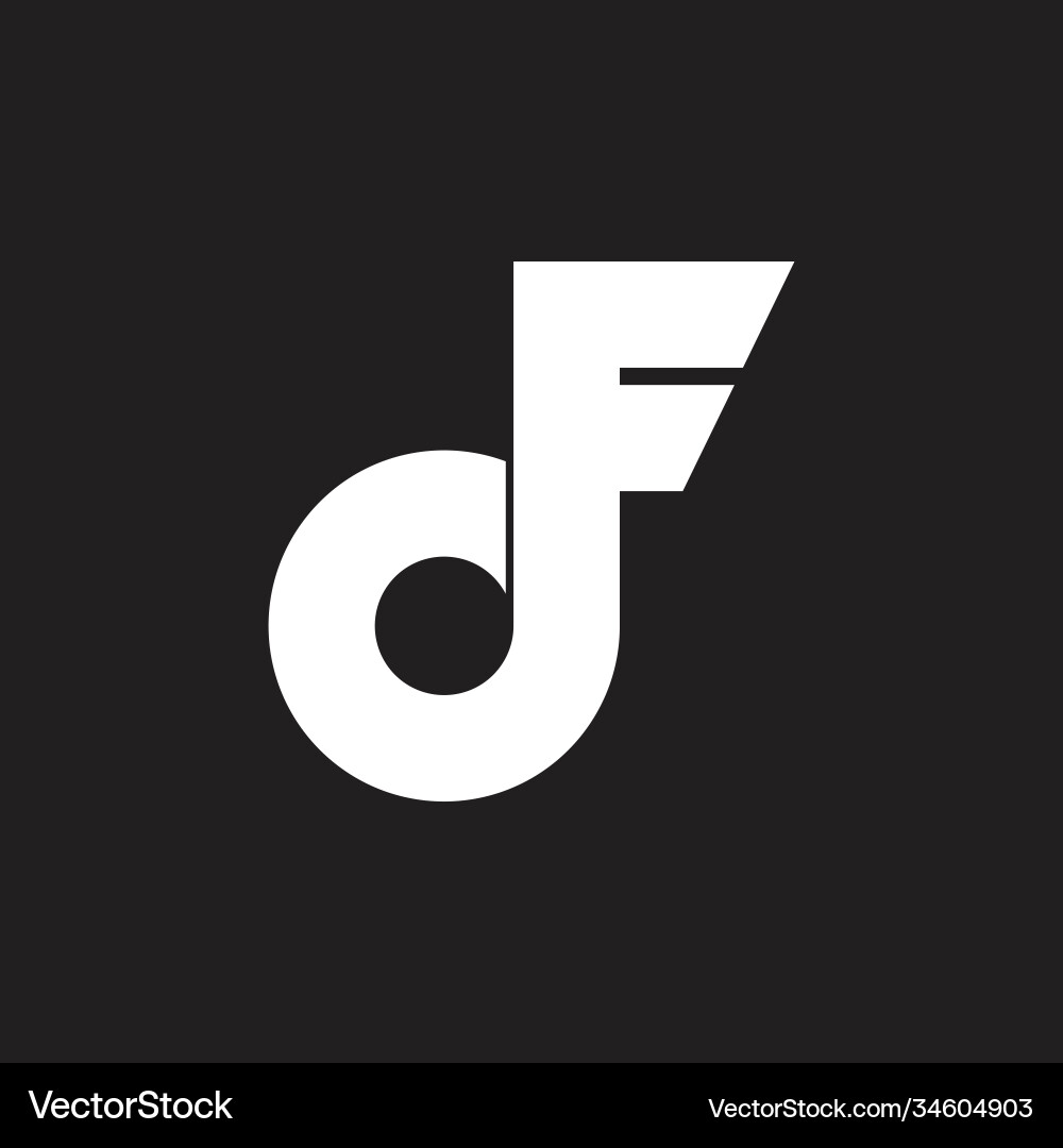 Abstract letter df simple wings loop logo Vector Image