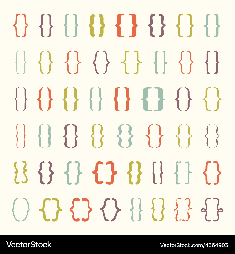 Braces and Curly Brackets Icon Set Vector Image