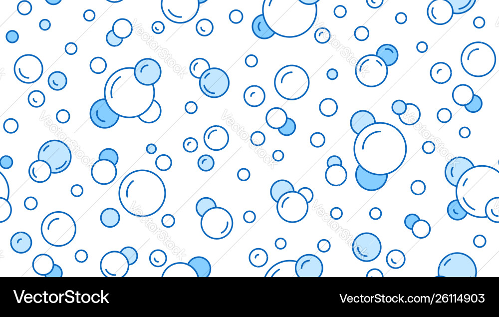 Bubbles seamless pattern with flat line Bubbles seamless pattern with flat line vector image