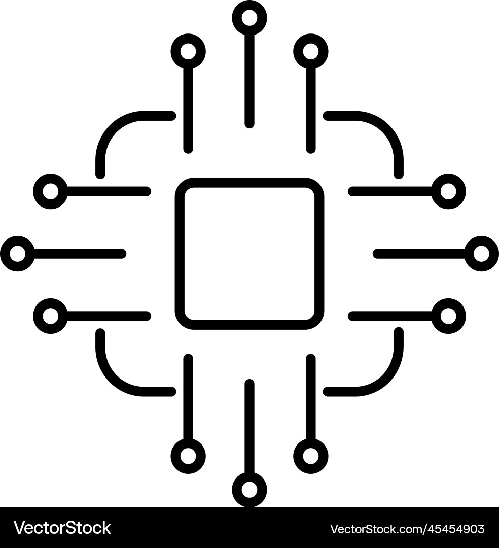 Chip connection network icon Chip connection network icon Vector Image