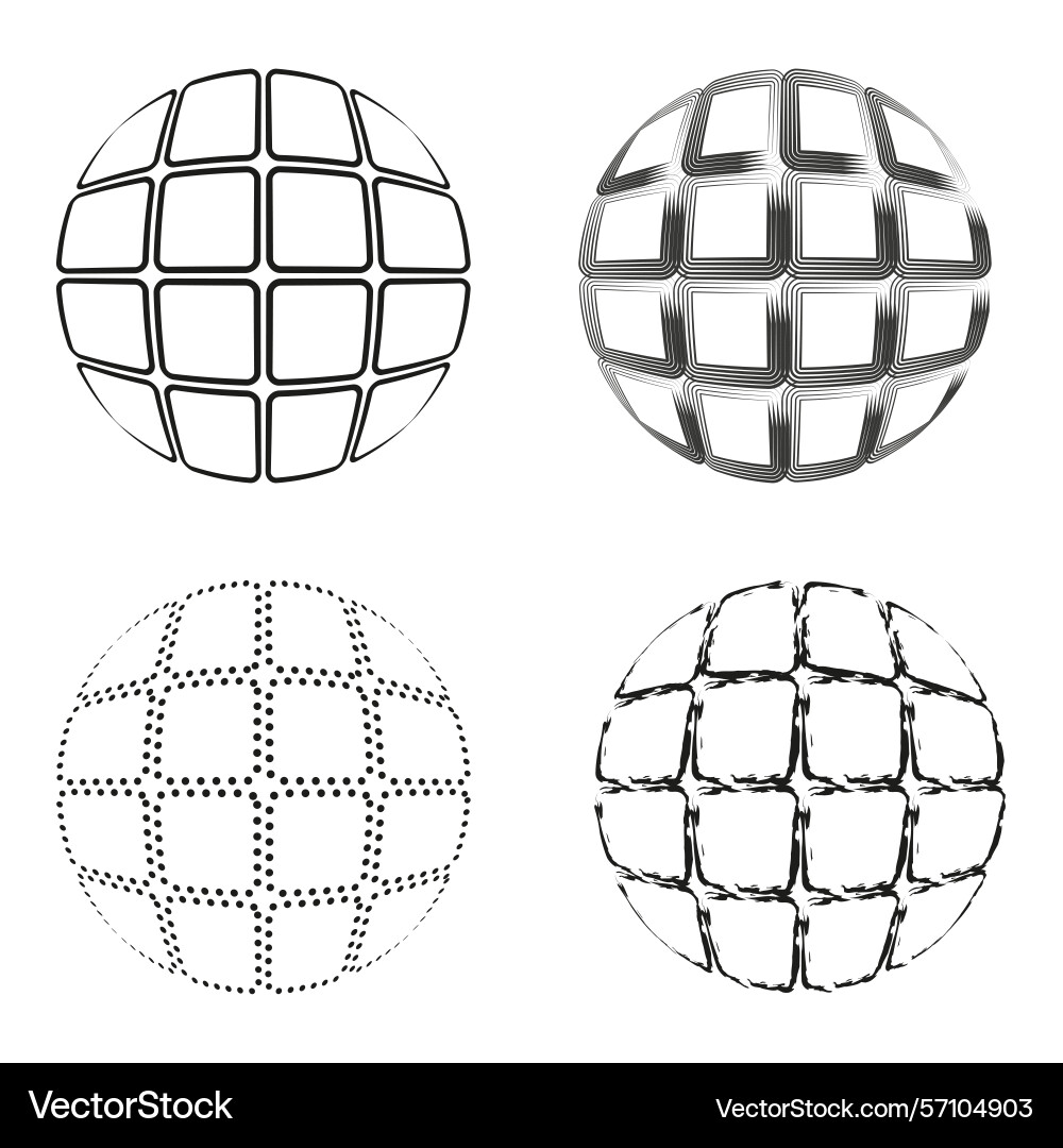 Circle mesh patterns geometric sphere shapes grid Circle mesh patterns geometric sphere shapes grid vector image