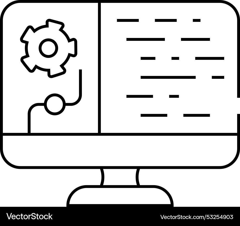 Data processing line icon Data processing line icon vector image