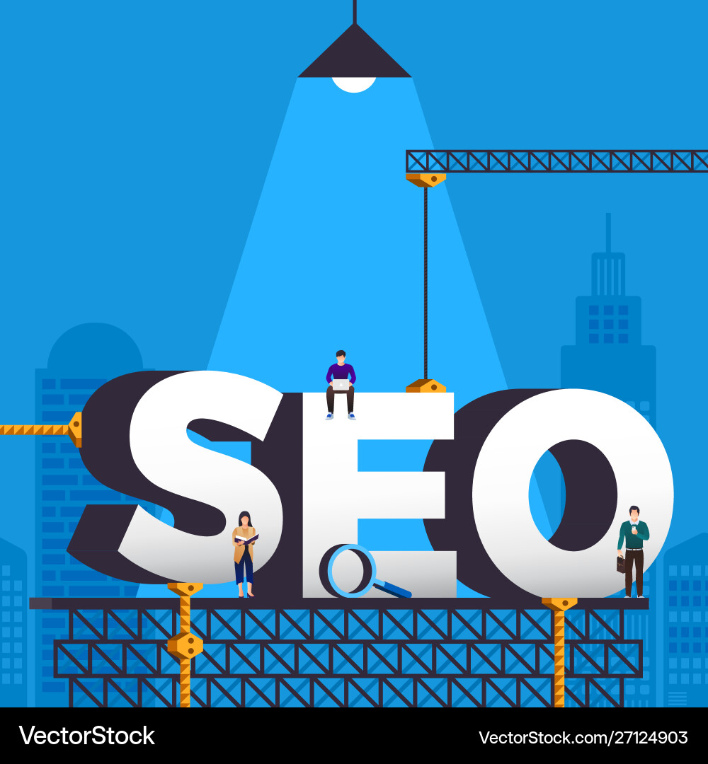 Flat design concept seo search engine optimize Flat design concept seo search engine optimize vector image