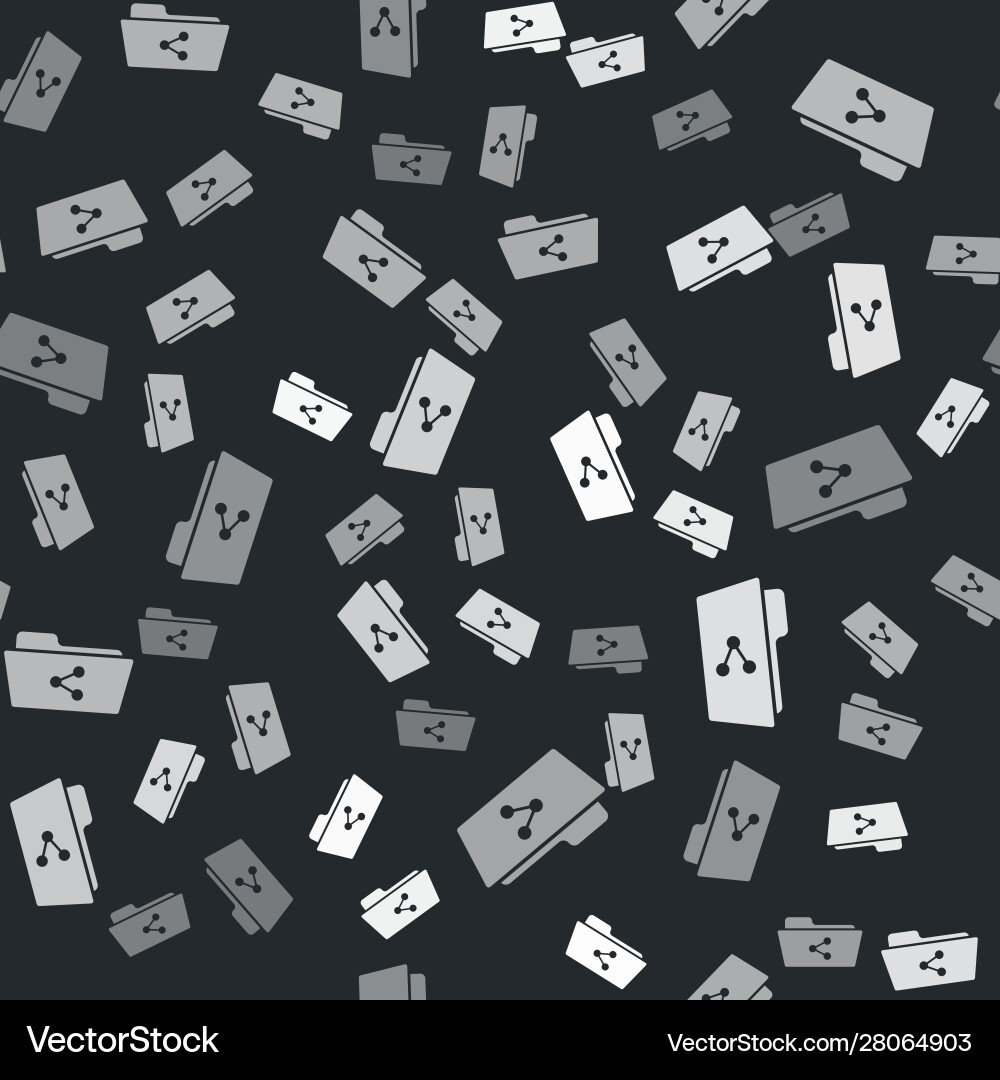 Grey share folder icon isolated seamless pattern Grey share folder icon isolated seamless pattern vector image