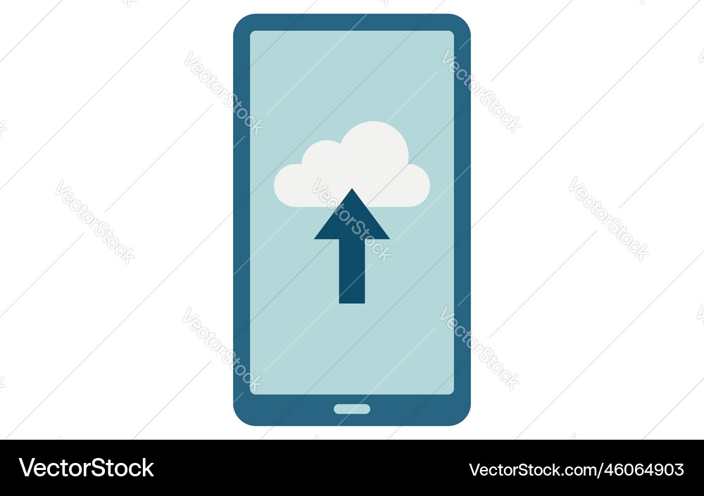 Image of cloud synchronization from smartphone vector image