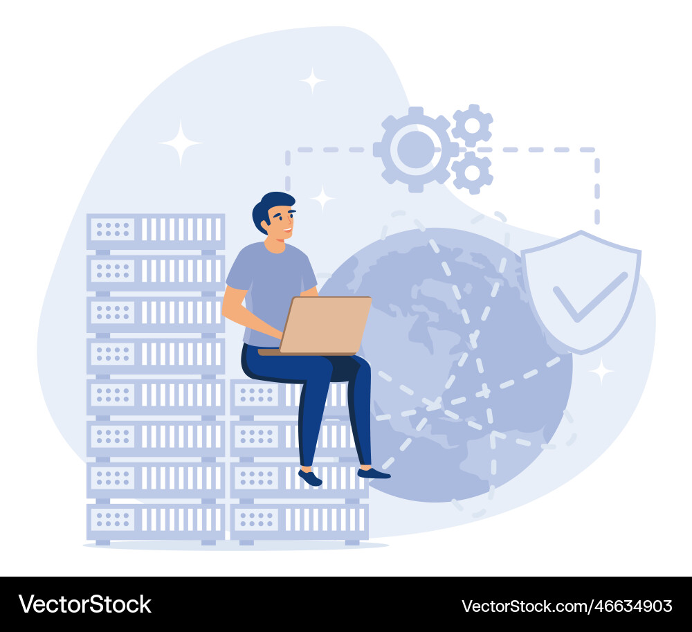 Internet security settings concept proxy server Vector Image