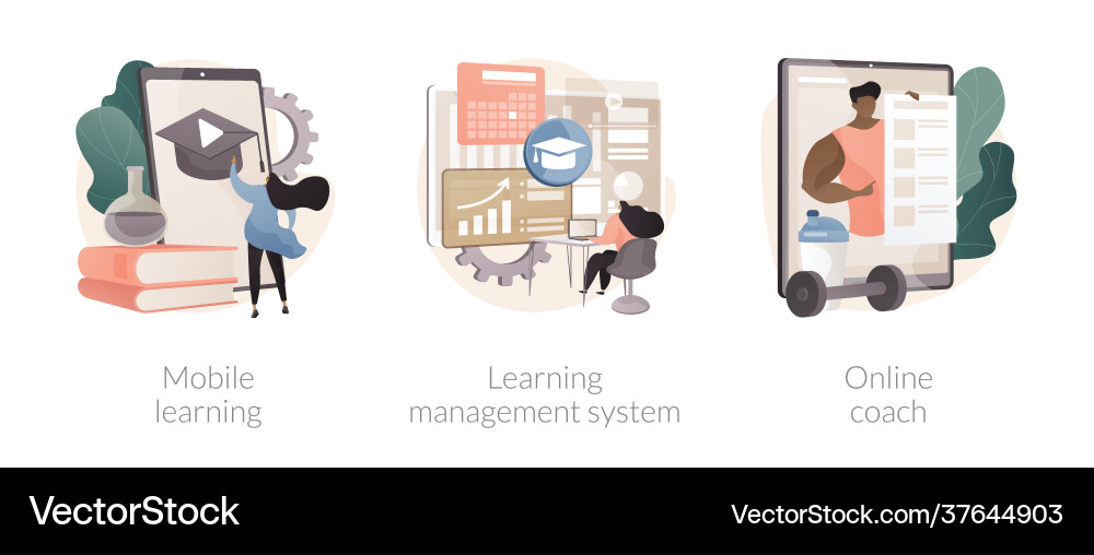Learning management system abstract concept Vector Image
