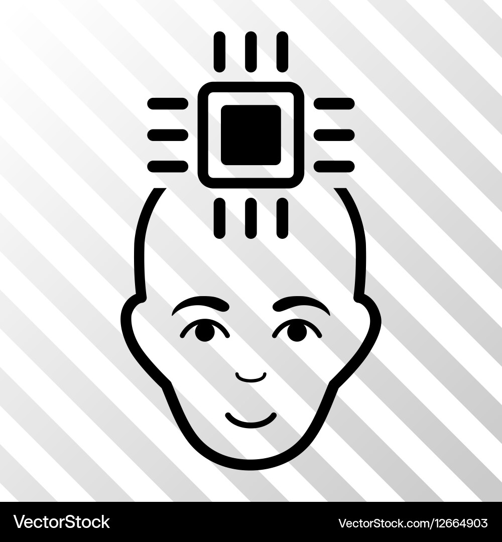 Neural computer interface icon vector image