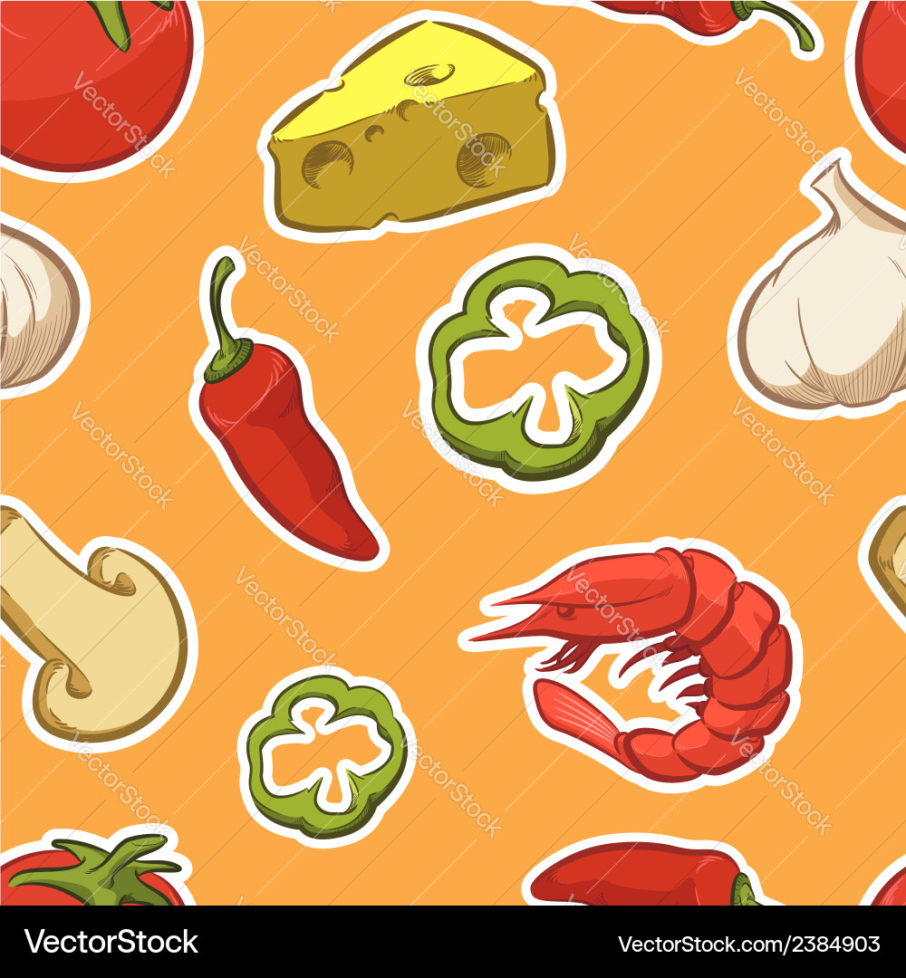 Pizza Ingredient Pattern vector image