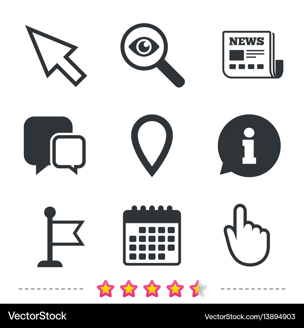 Pointer & Navigation Icons vector image