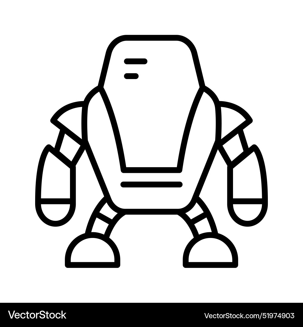 Robot icon in thin line style graphic design Vector Image