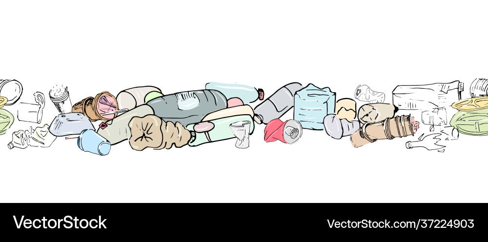 Seamless pattern with garbage Seamless pattern with garbage Vector Image