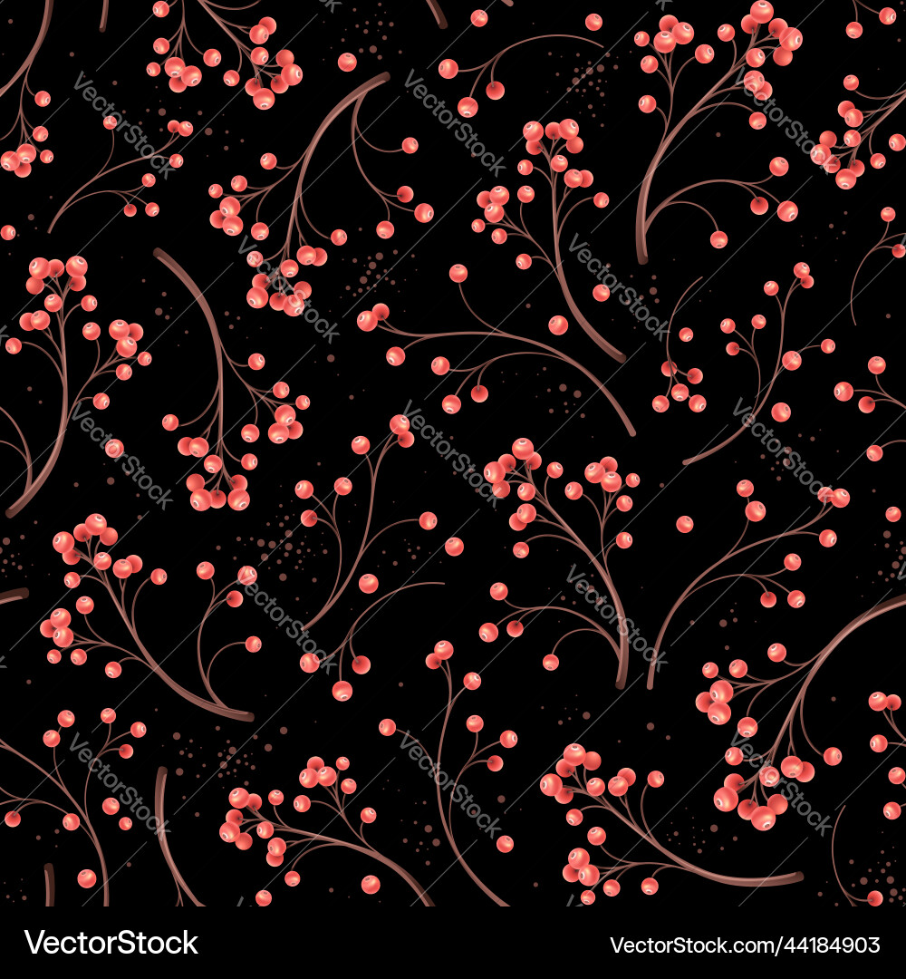 Seamless pattern with red berries Seamless pattern with red berries vector image