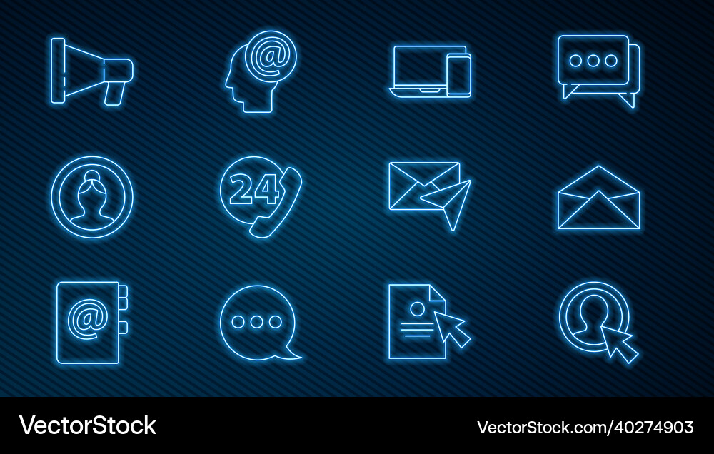Set line create account screen envelope monitor Set line create account screen envelope monitor vector image