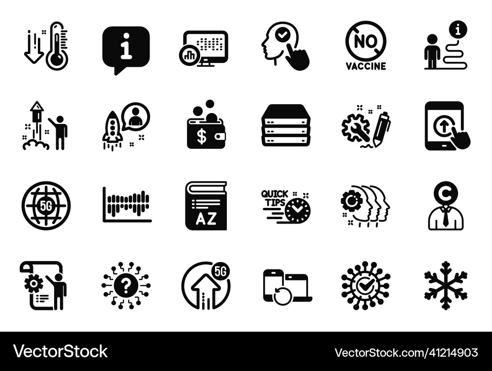 Set of science icons related to low Set of science icons related to low vector image