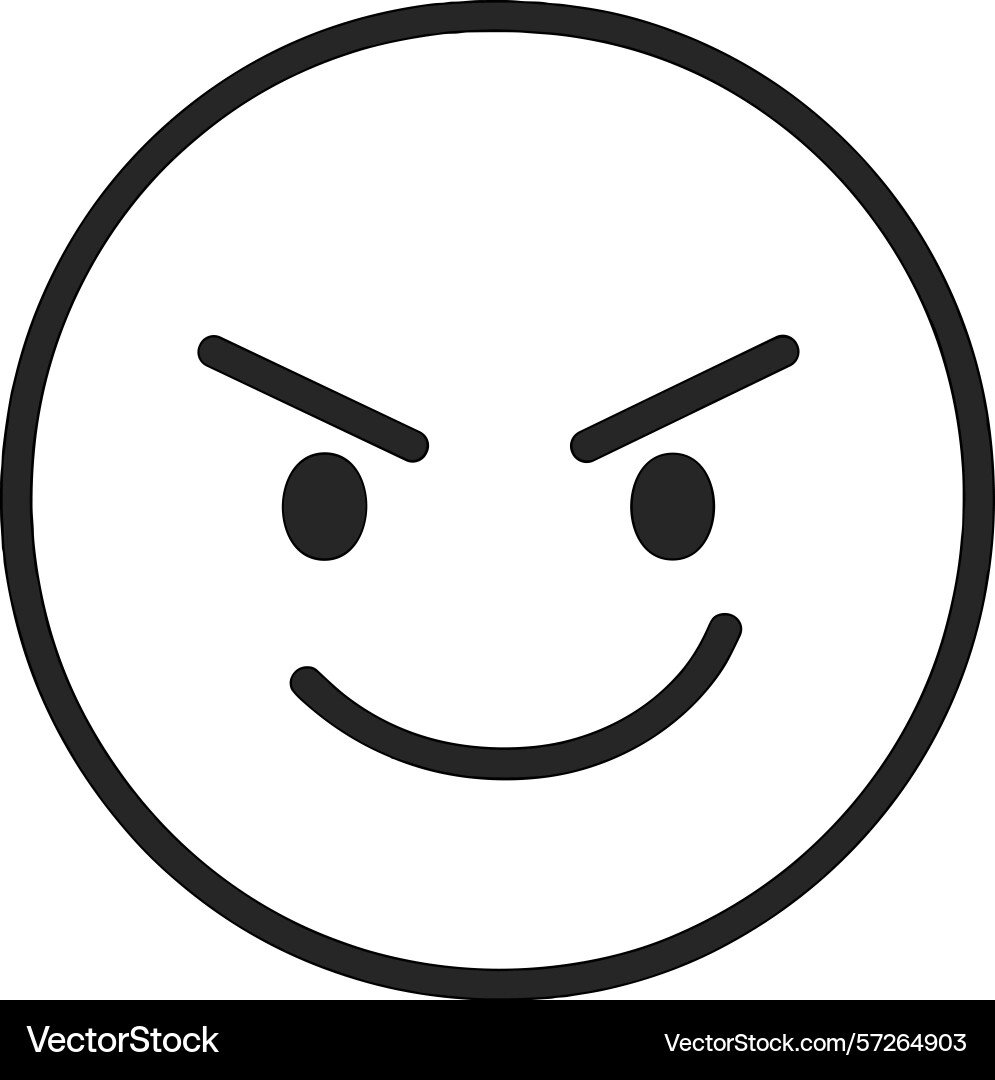 Smiling face with mischievous expression Smiling face with mischievous expression vector image