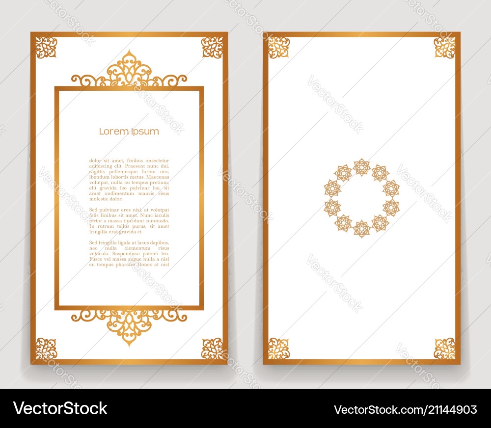 Swirly Gold Frame Pattern Vector Image