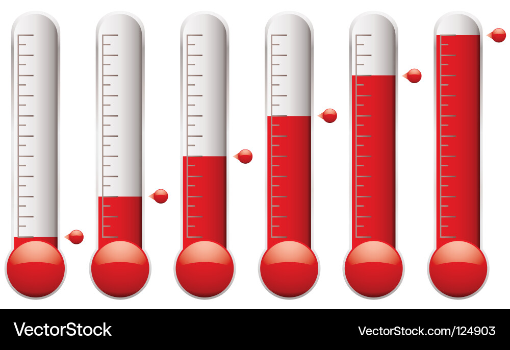Thermometer Set - Temperature Measurement Vector Image