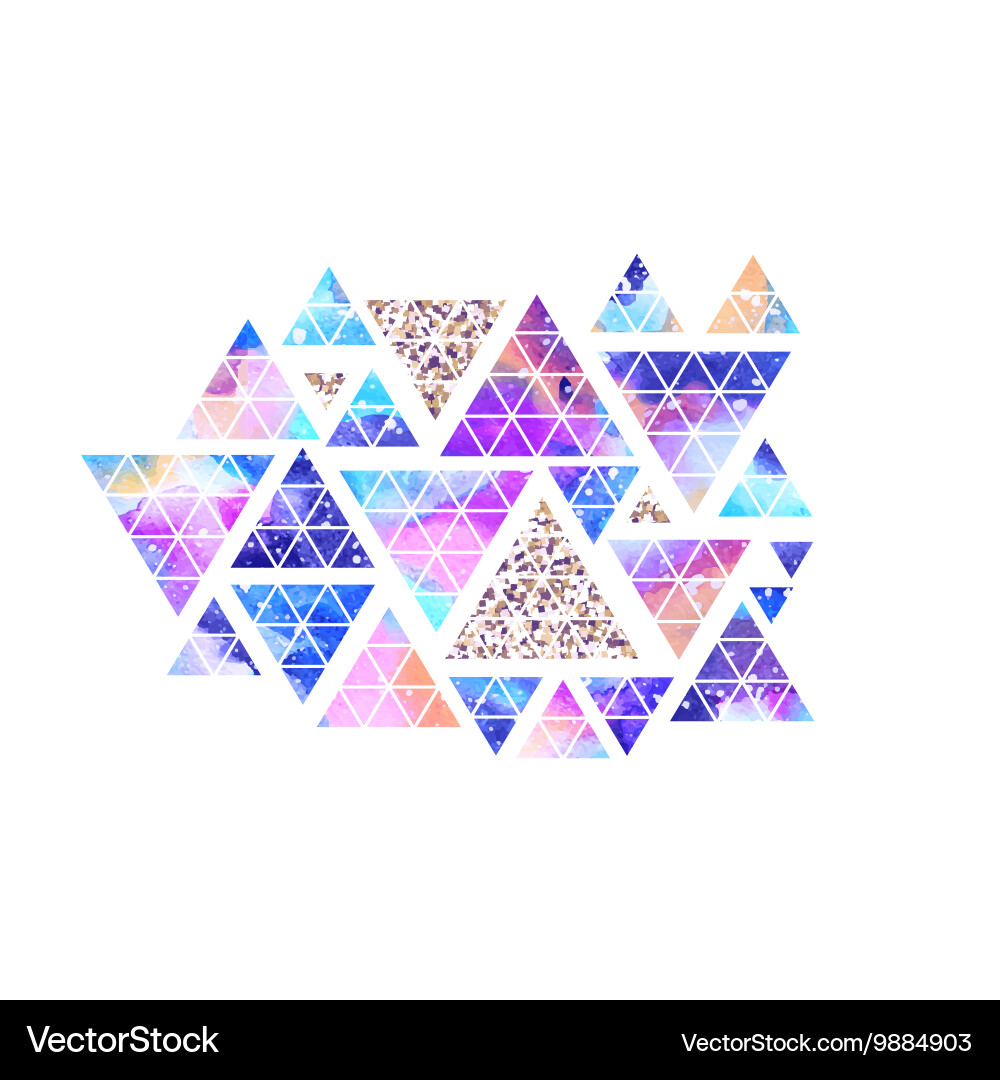Triangular space design abstract watercolor vector image