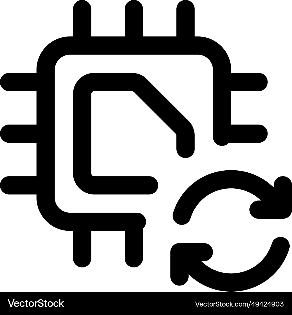 Upgrading or resetting the data on a microchip Vector Image