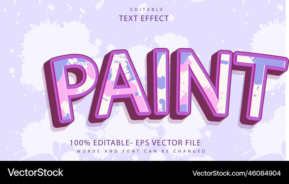 Abstract splash word paint editable text effect Abstract splash word paint editable text effect vector image