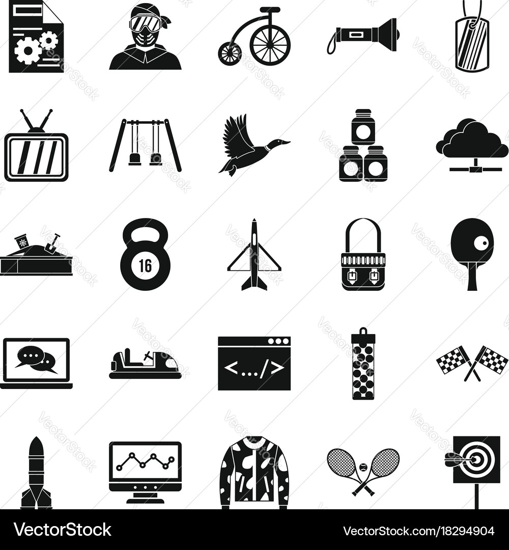 Aim icons set simple style vector image