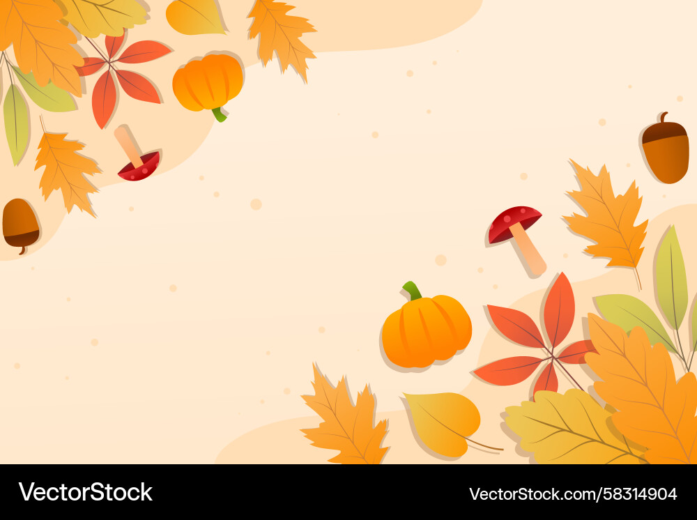 Autumn Leaf Background with Gradient Vector Image