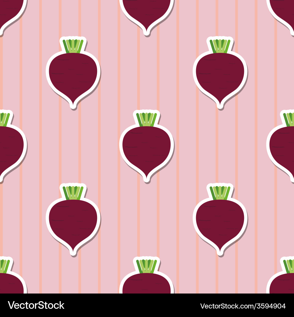 Beet pattern seamless texture with beetroot vector image