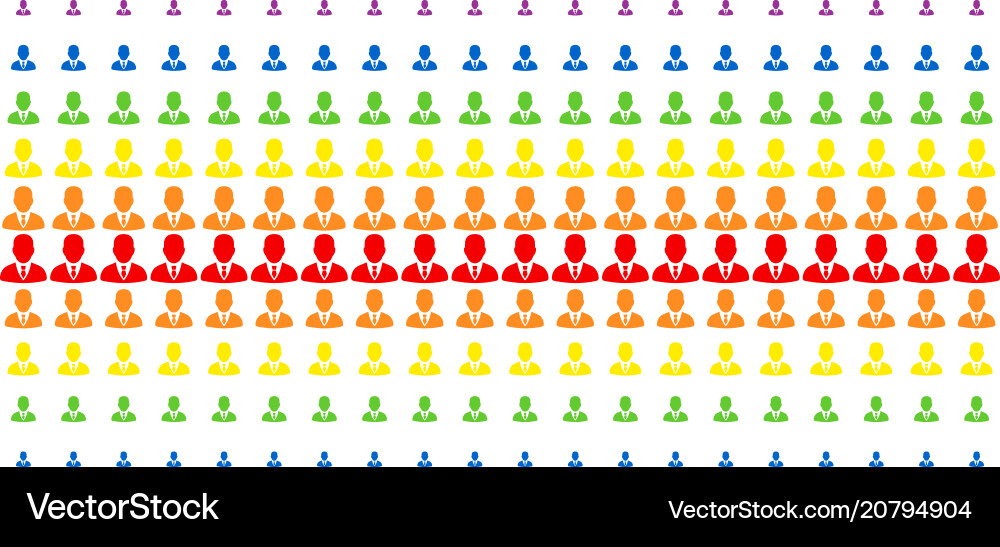 Businessman shape halftone spectrum array Businessman shape halftone spectrum array Vector Image