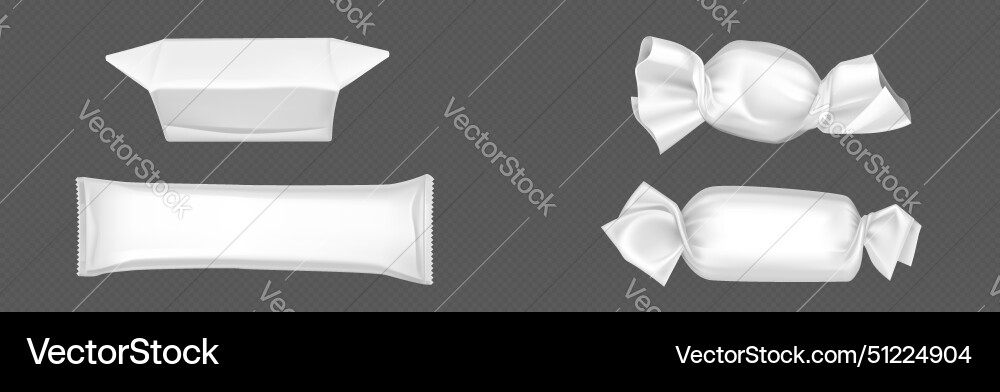Chocolate candy wrapper mockup 3d blank pack Vector Image