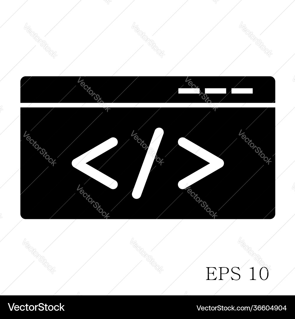 Code icon in trendy flat style isolated vector image